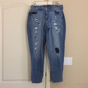 Lane Bryant Destructed Boyfriend jeans